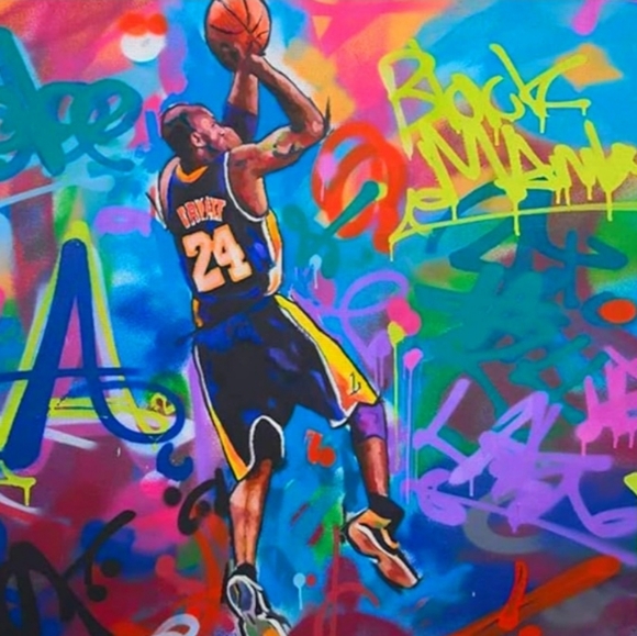 NEW!💯 KOBE BRYANT LAKERS 8.5x11 ULTRA PREMIUM GLOSSY GRAFFITI COLOR ART POSTER! - Picture 3 of 4